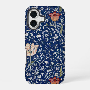 William Morris Medway Blue Tulip Floral Art iPhone 16 Case