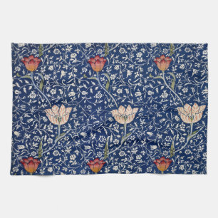 William Morris Medway Blue Tulip Floral Art Tea Towel