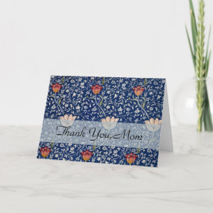 William Morris Medway Blue Tulip Floral Art Thank You Card