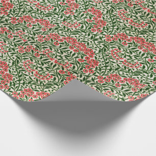 William Morris Michaelmas Daisy Flowers Pink Green Wrapping Paper