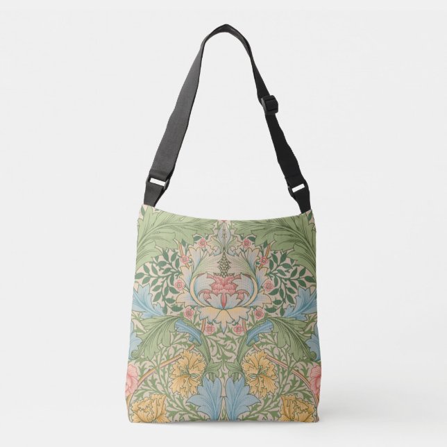 William Morris Myrtle Flower Floral Botanical Crossbody Bag (Front)