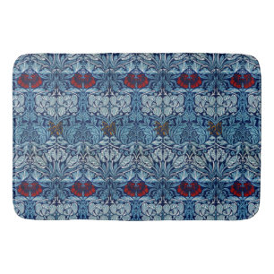 William Morris Navy Blue Tulip Rose Wallpaper Bath Mat