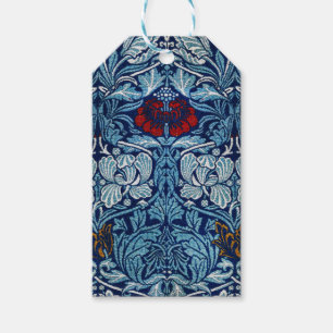 William Morris Navy Blue Tulip Rose Wallpaper Gift Tags