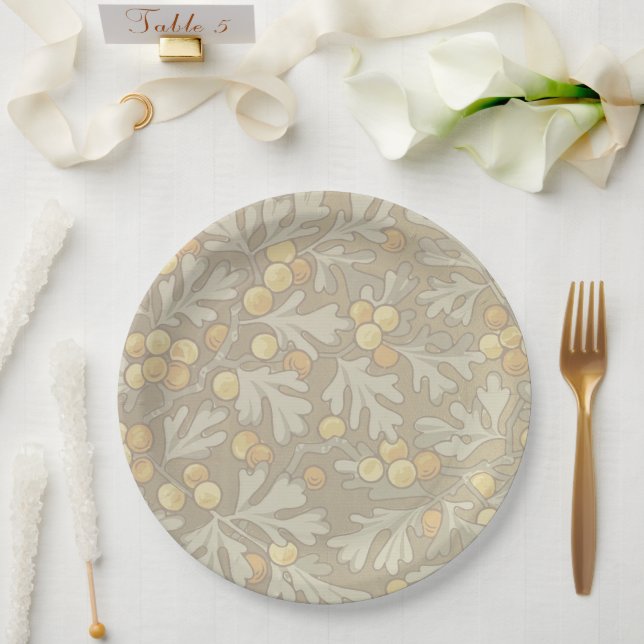 William Morris Oak and Acorn Paper Plates (Wedding)