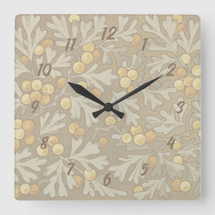 William Morris Oak and Acorn Square Clock