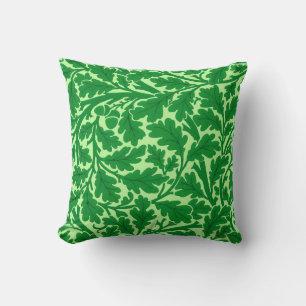William Morris Oak Leaves, Emerald Green Cushion