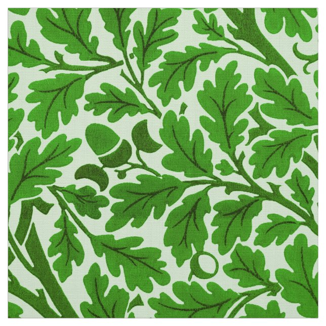 William Morris Oak Leaves, Emerald Green  Fabric (Swatch)