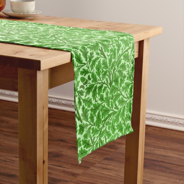 William Morris Oak Leaves, Emerald Green  Short Table Runner (In Situ)