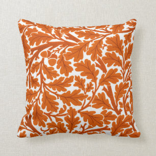 William Morris Oak Leaves, Rust Orange & Cream Cushion