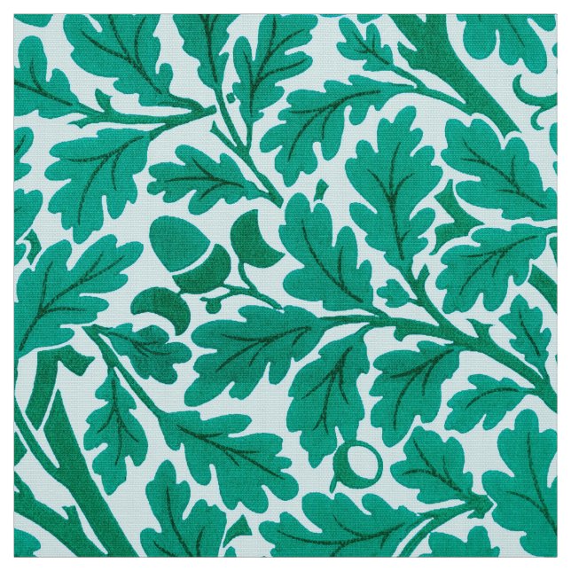 William Morris Oak Leaves, Turquoise & Aqua   Fabric (Swatch)