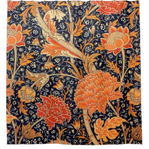 William Morris Orange Cray Shower Curtain