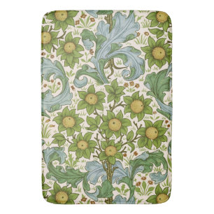 William Morris Orchard Green Floral Art Bath Mat