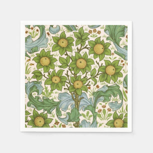 William Morris Orchard Green Floral Art Napkin