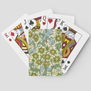 William Morris Orchard Green Floral Art Playing Cards