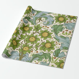 William Morris Orchard Green Floral Art Wrapping Paper