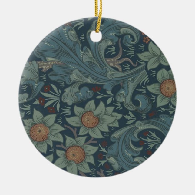 William Morris Orchard Pattern Art Ceramic Ornament (Front)