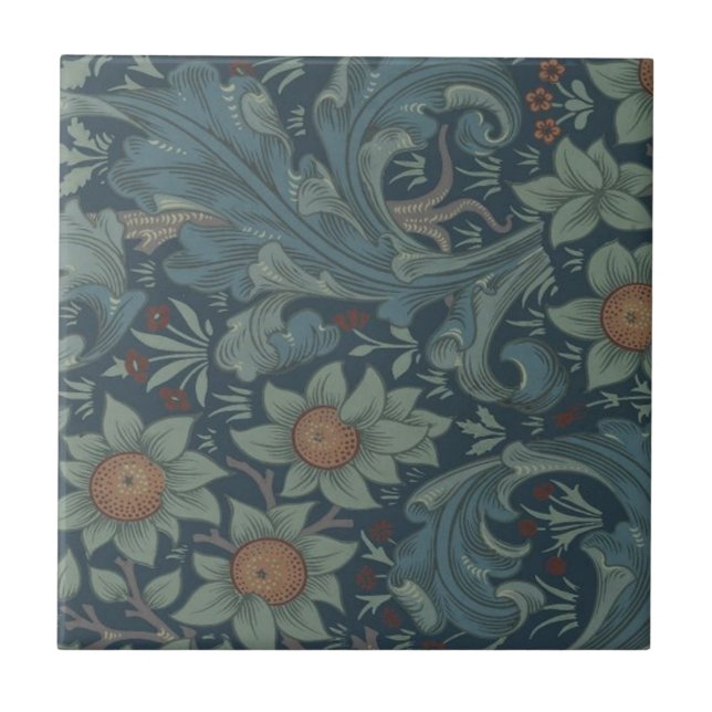 William Morris Orchard Pattern Art Ceramic Tile (Front)