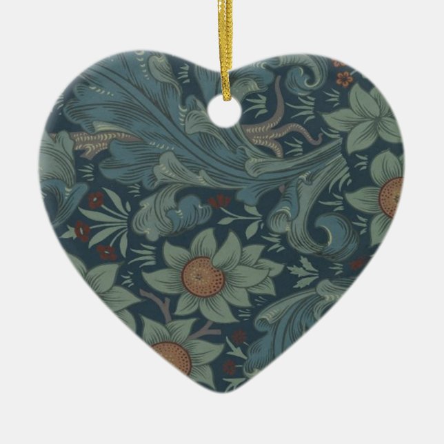 William Morris Orchard Pattern Art Ceramic Tree Decoration (Front)