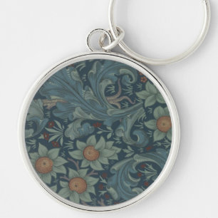 William Morris Orchard Pattern Art Key Ring