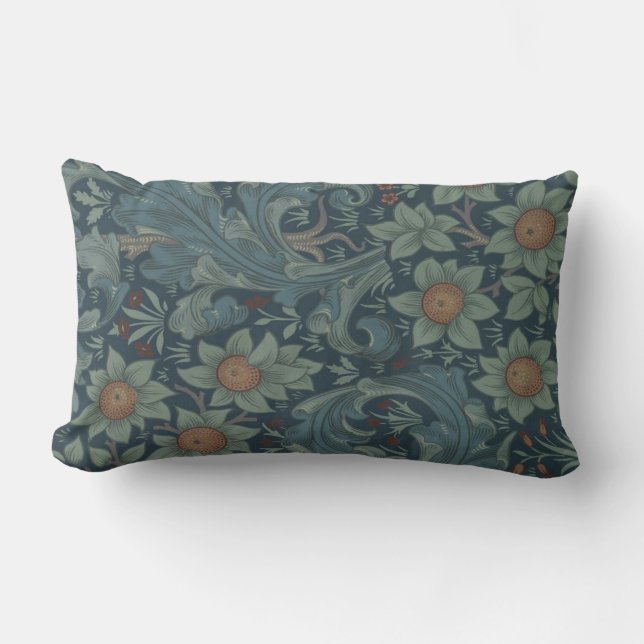 William Morris Orchard Pattern Art Lumbar Cushion (Front)