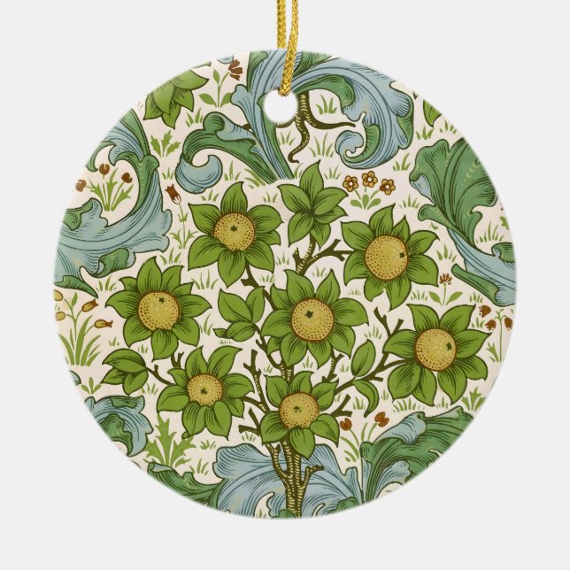 William Morris' Orchard Pattern Art Nouveau Ceramic Ornament (Front)
