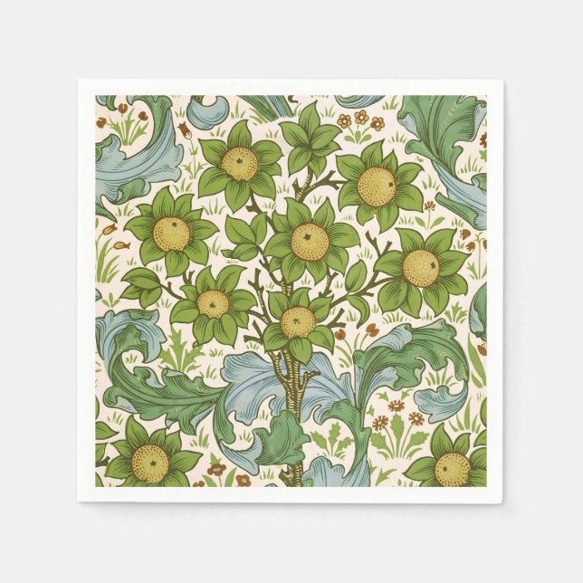 William Morris' Orchard Pattern Art Nouveau Napkin (Front)