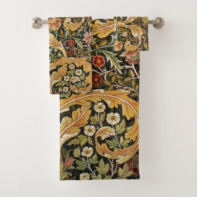 William Morris Owl an Acanthus Bath Towel Set (Insitu)