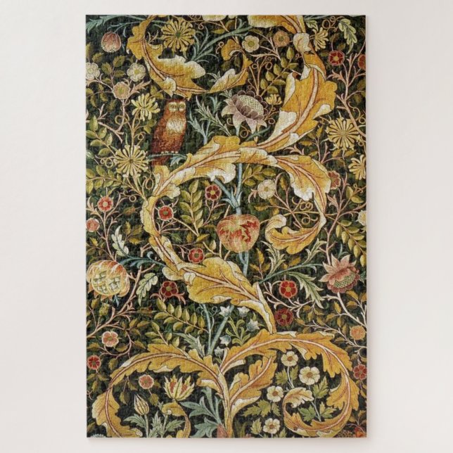 William Morris Owl an Acanthus Jigsaw Puzzle (Vertical)