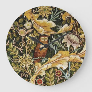William Morris Owl an Acanthus Large Clock