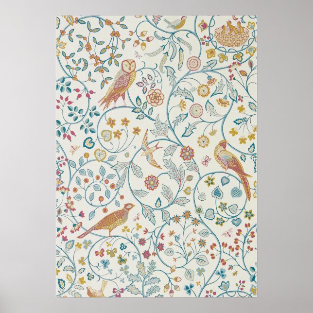 William Morris - Owl and Berries Wallpaper Poster (Front)