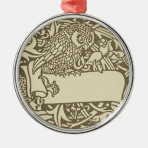 William Morris Owl Floral Vintage Design Metal Tree Decoration