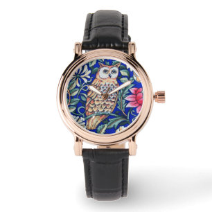 William Morris Owl Tapestry, Beige and Cobalt Blue Watch