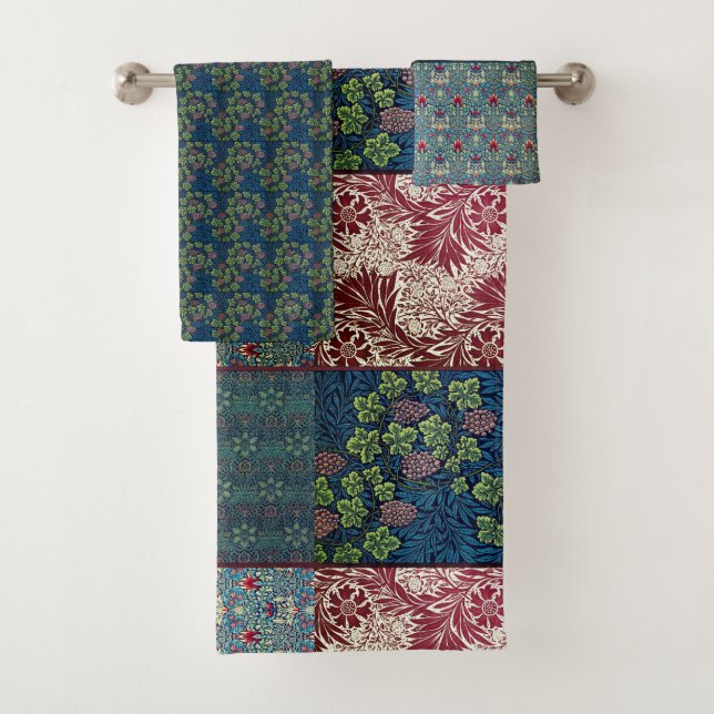 William Morris Patch Art Nouveau    Bath Towel Set (Insitu)