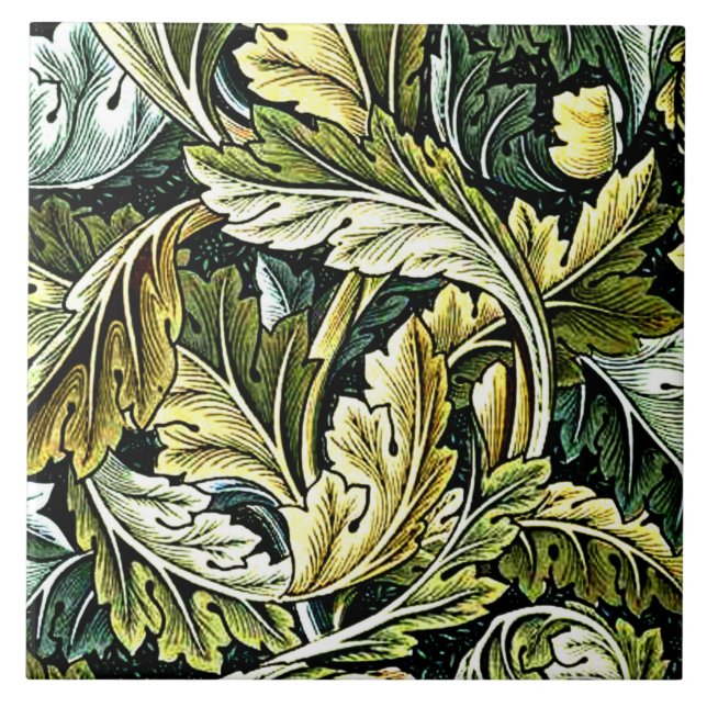William Morris pattern, Acanthus Ceramic Tile (Front)