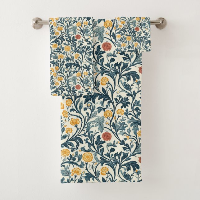William Morris Pattern  Bath Towel Set (Insitu)
