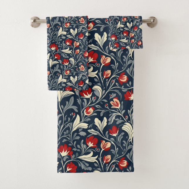 William Morris Pattern  Bath Towel Set (Insitu)