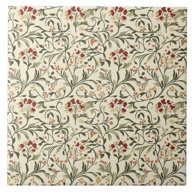 William Morris Pattern  Ceramic Tile (Front)