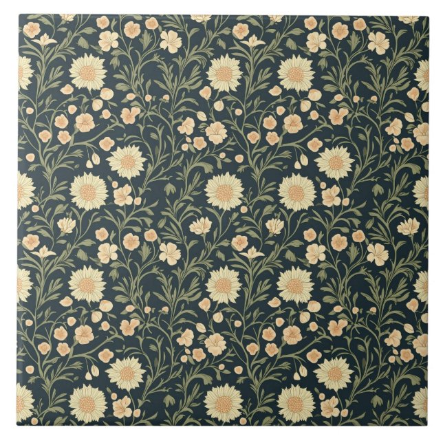 William Morris Pattern  Ceramic Tile (Front)