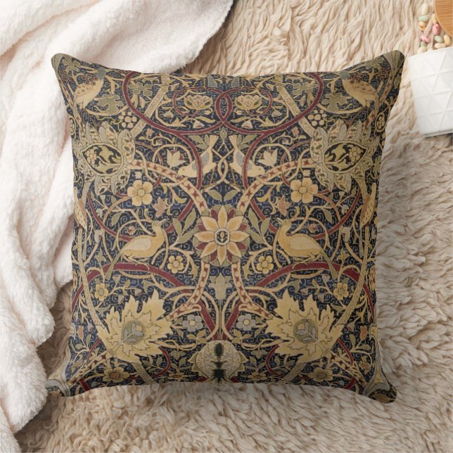 William Morris Pattern Cotton Throw Pillow (Blanket)