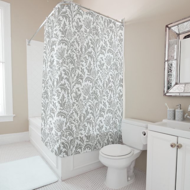 William Morris Pattern Custom Colour Match Decor Shower Curtain (In Situ)