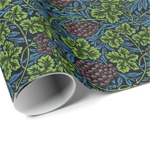 William Morris pattern, Vine in Blue Wrapping Paper
