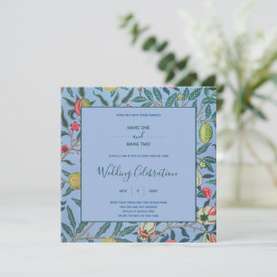 William Morris pattern wedding invitation