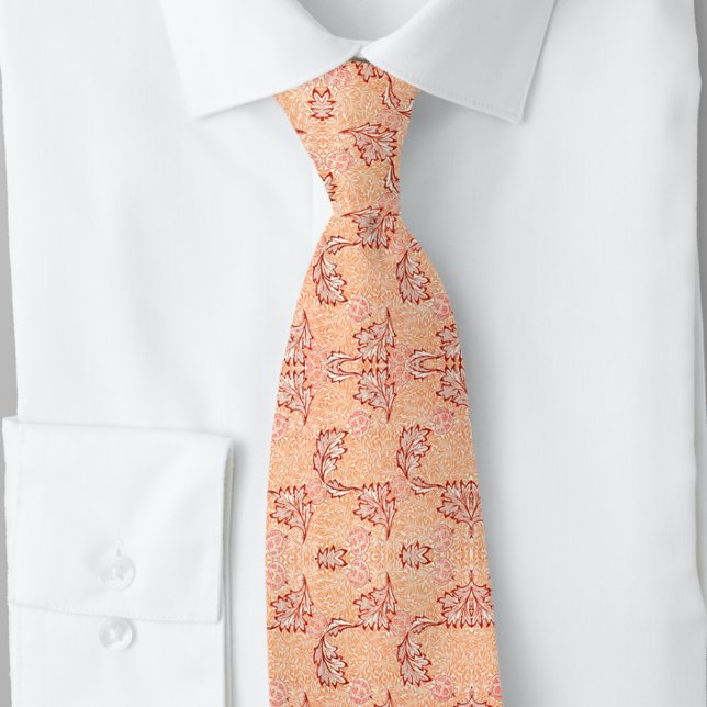 William * Morris Peach Foliage Pattern Tie (Creator Uploaded)