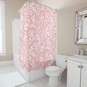 William Morris Peach Pink or Your Custom Colour Shower Curtain