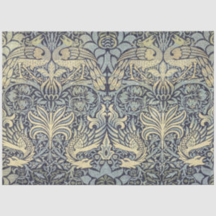William Morris Peacock and Dragon Blue Decoupage Tissue Paper