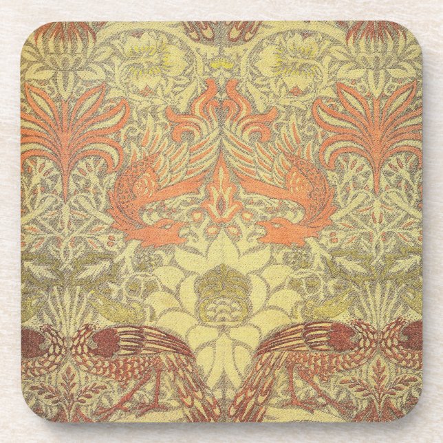 William Morris Peacock and Dragon Pattern Coaster (Front)