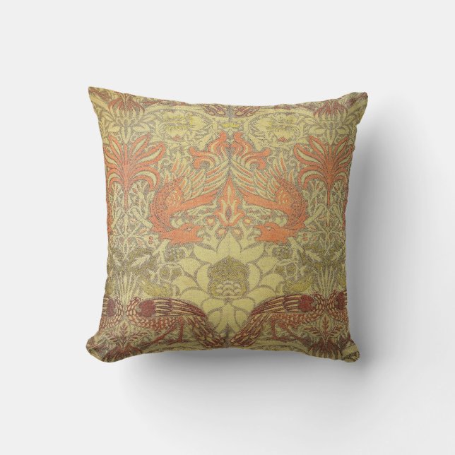 William Morris Peacock and Dragon Pattern Cushion (Front)