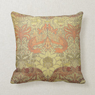 William Morris Peacock and Dragon Pattern Cushion