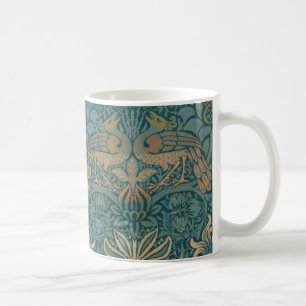 William Morris Peacock and Dragon Textile Design Coffee Mug
