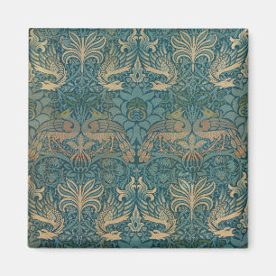 William Morris Peacock and Dragon Textile Design Magnet